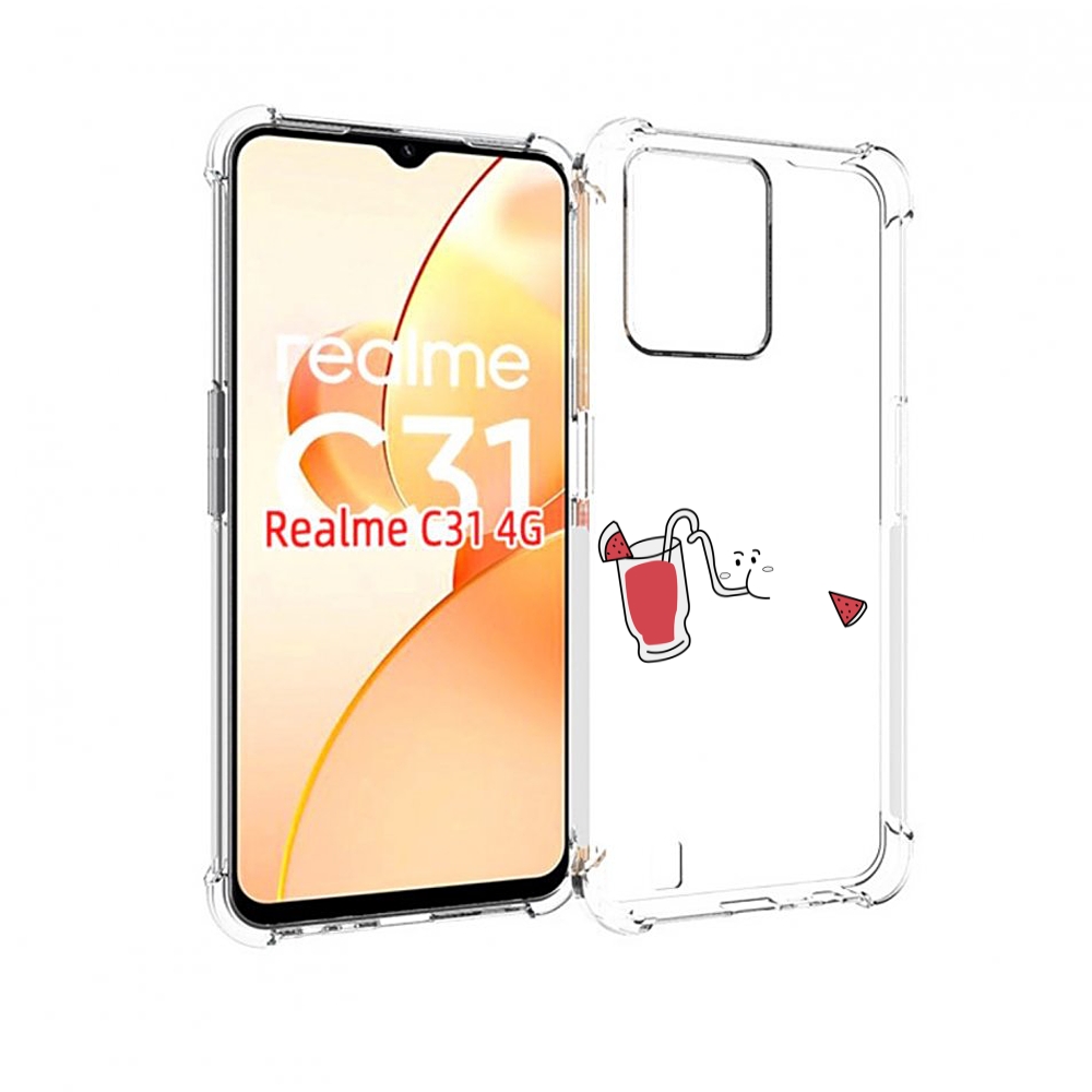 

Чехол MyPads арбузный-напиток для OPPO Realme C31, Прозрачный, Tocco
