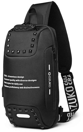 

Сумка-слинг унисекс OZUKO OZ9283 black, 20х13х36 см, Черный, OZ9283
