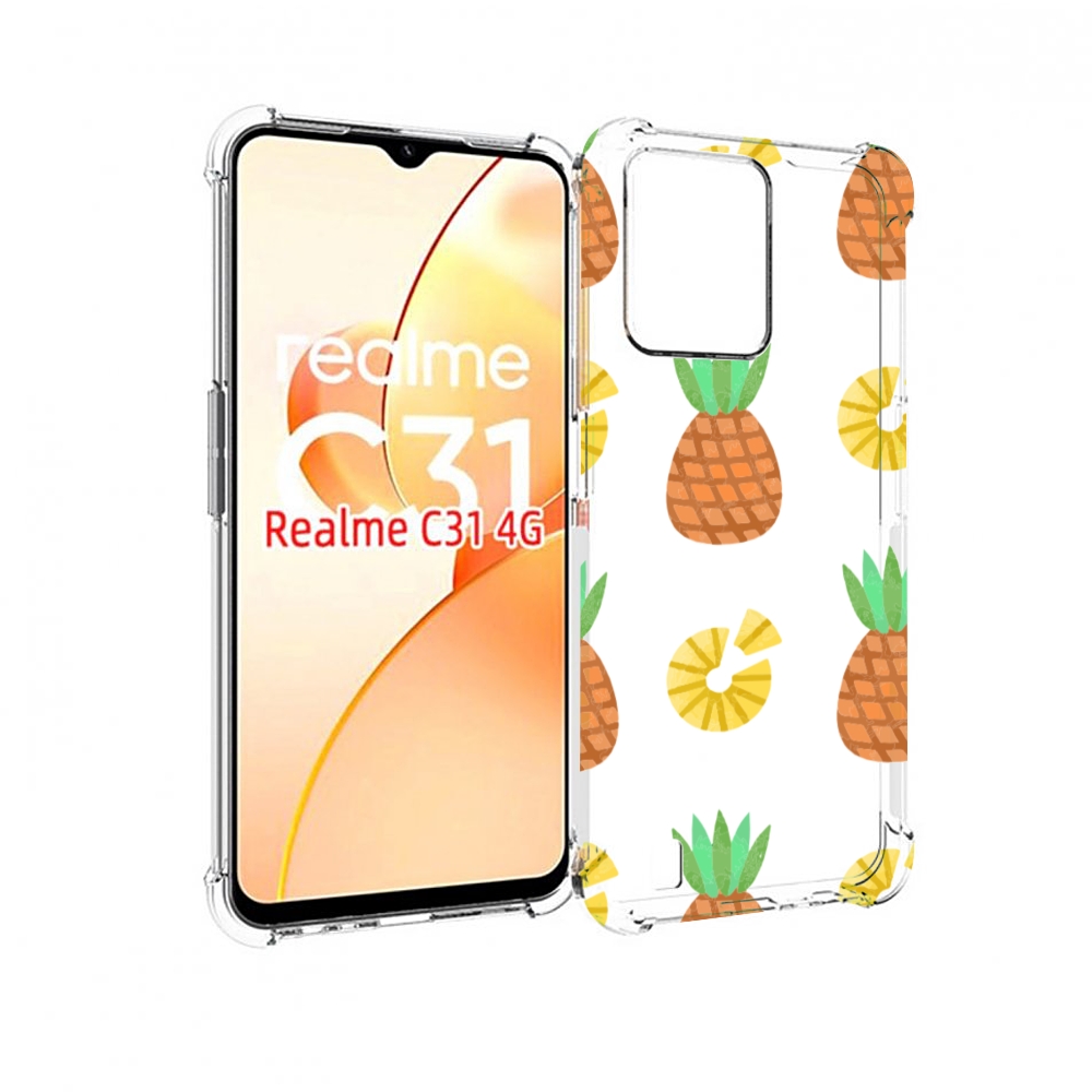 

Чехол MyPads ананасики для OPPO Realme C31, Прозрачный, Tocco