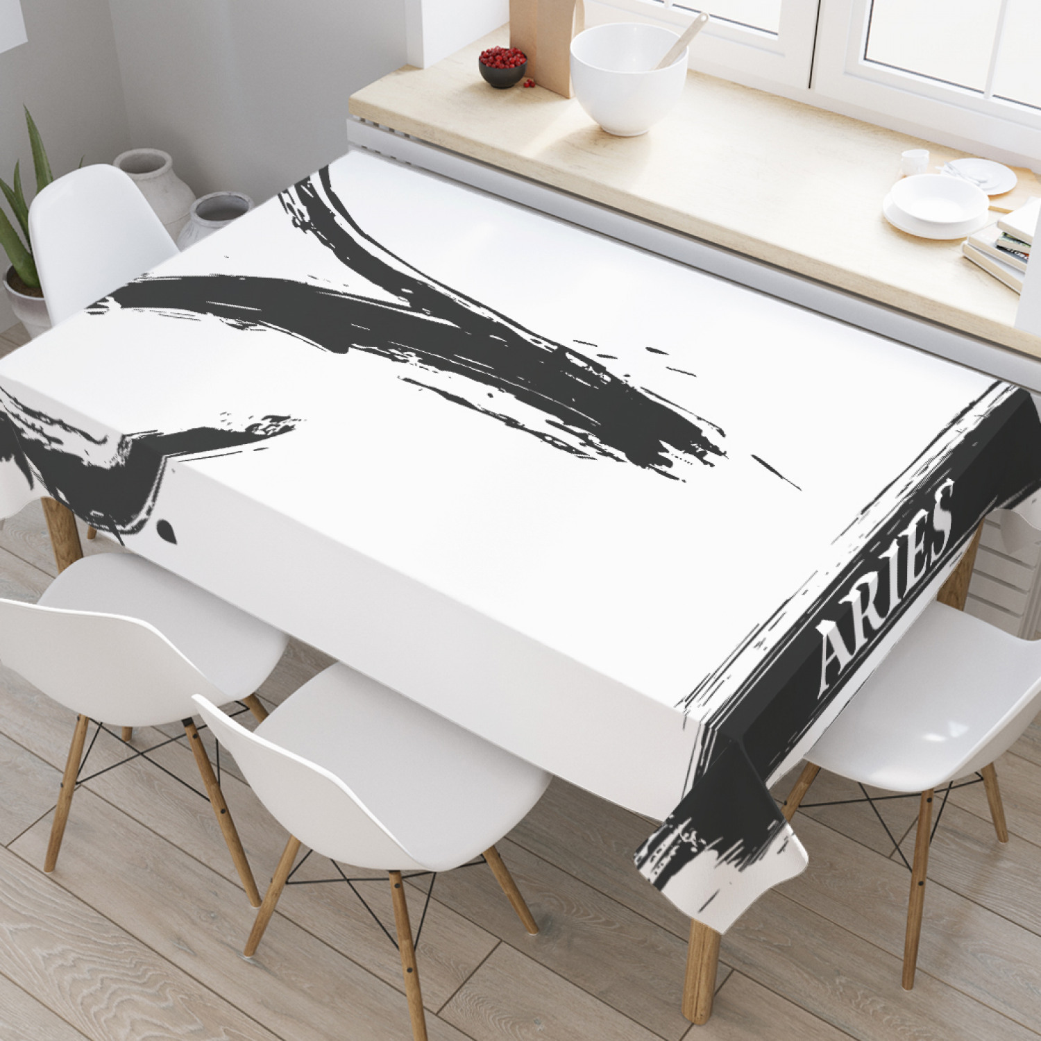 

Скатерть прямоугольная JoyArty "Знак зодиака Овен" из оксфорда, 180x145 см, Белый, Знак зодиака Овен