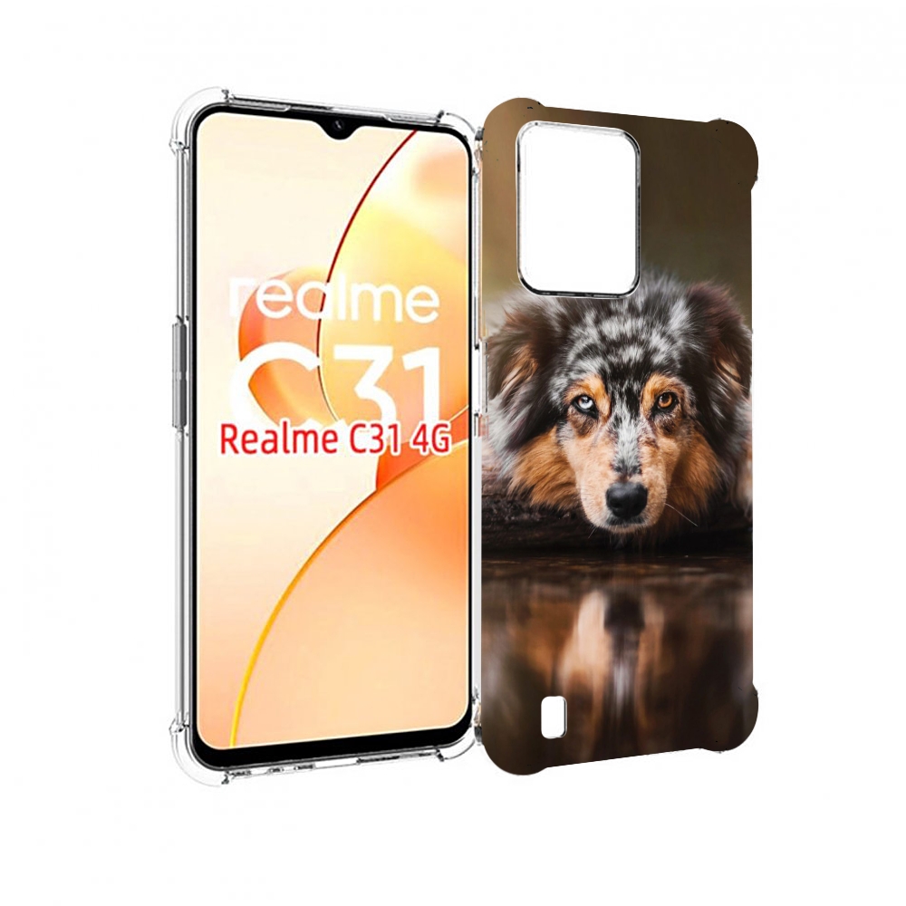 

Чехол MyPads австралииская овчарка для OPPO Realme C31, Прозрачный, Tocco