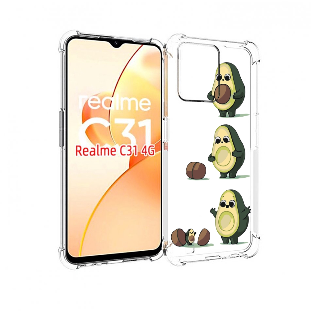 

Чехол MyPads авокадо-с-малышом для OPPO Realme C31, Прозрачный, Tocco