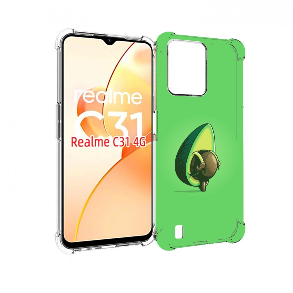 Чехол MyPads авокадо с сумкой для OPPO Realme C31