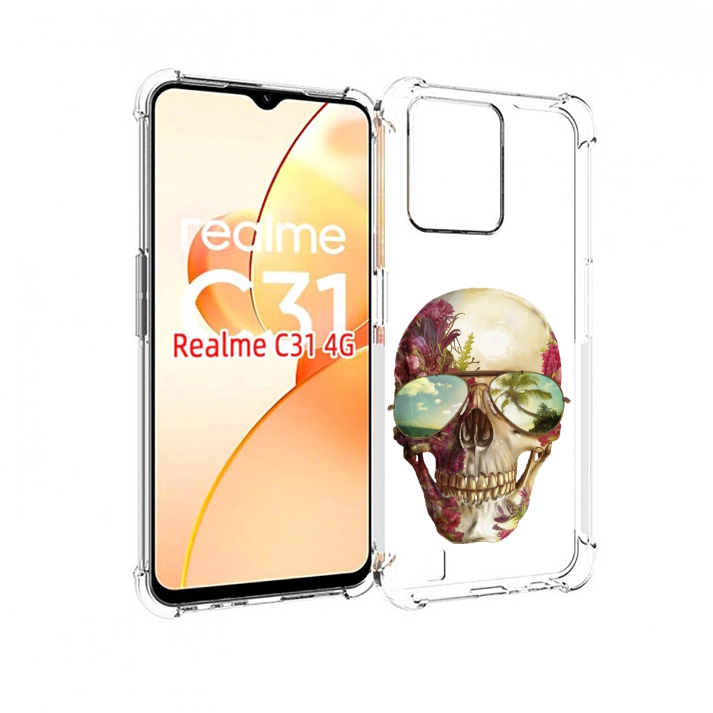 

Чехол MyPads Череп с очками для OPPO Realme C31, Прозрачный, Tocco