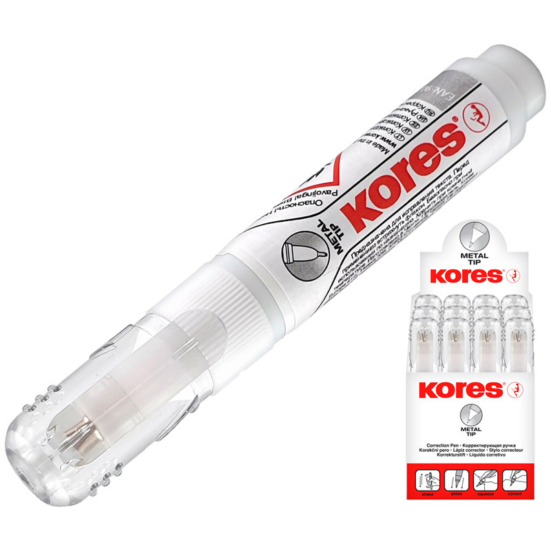 

Корректирующая ручка Kores 6мл металлический наконечник 12шт