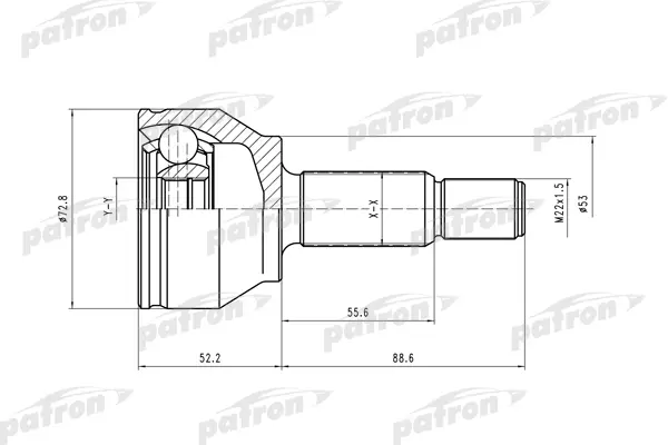 

ШРУС наружн к-кт 25x52.9x20 FORD: Fusion 02- PATRON PCV1429