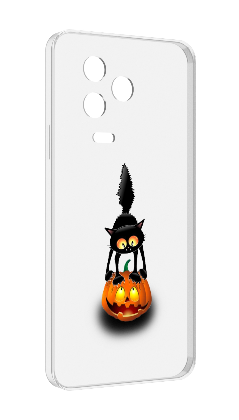 Чехол MyPads Котик с тыквой для Infinix Note 12 2023 (X676C) противоударный