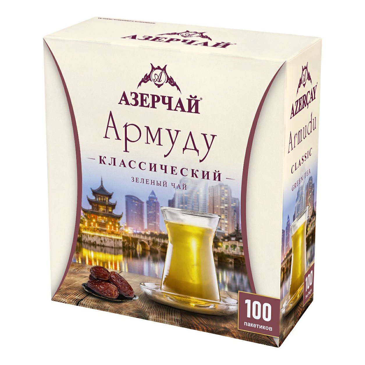 Чай зеленый Азерчай Армуду в пакетиках 1,6 г х 100 шт