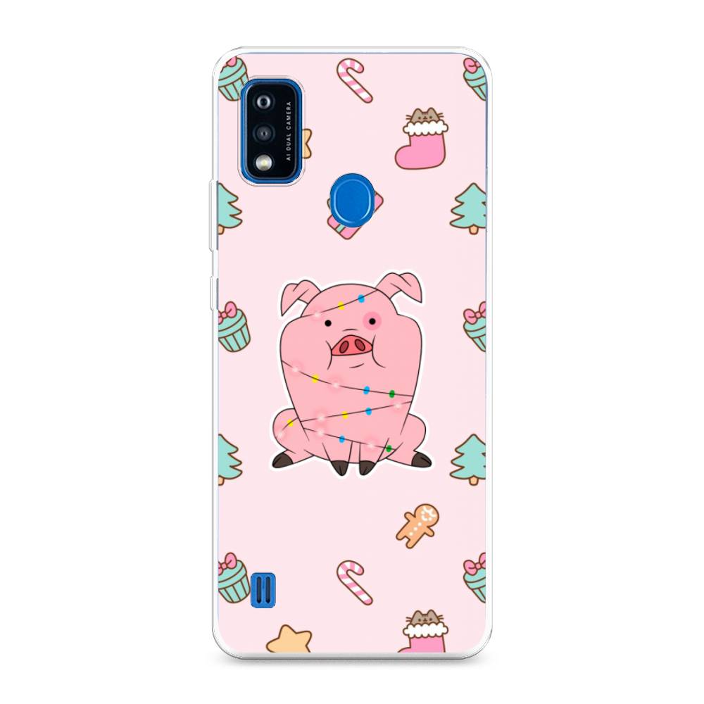 

Чехол на ZTE Blade A51 "Розовая свинка", Розовый;зеленый, 134550-5