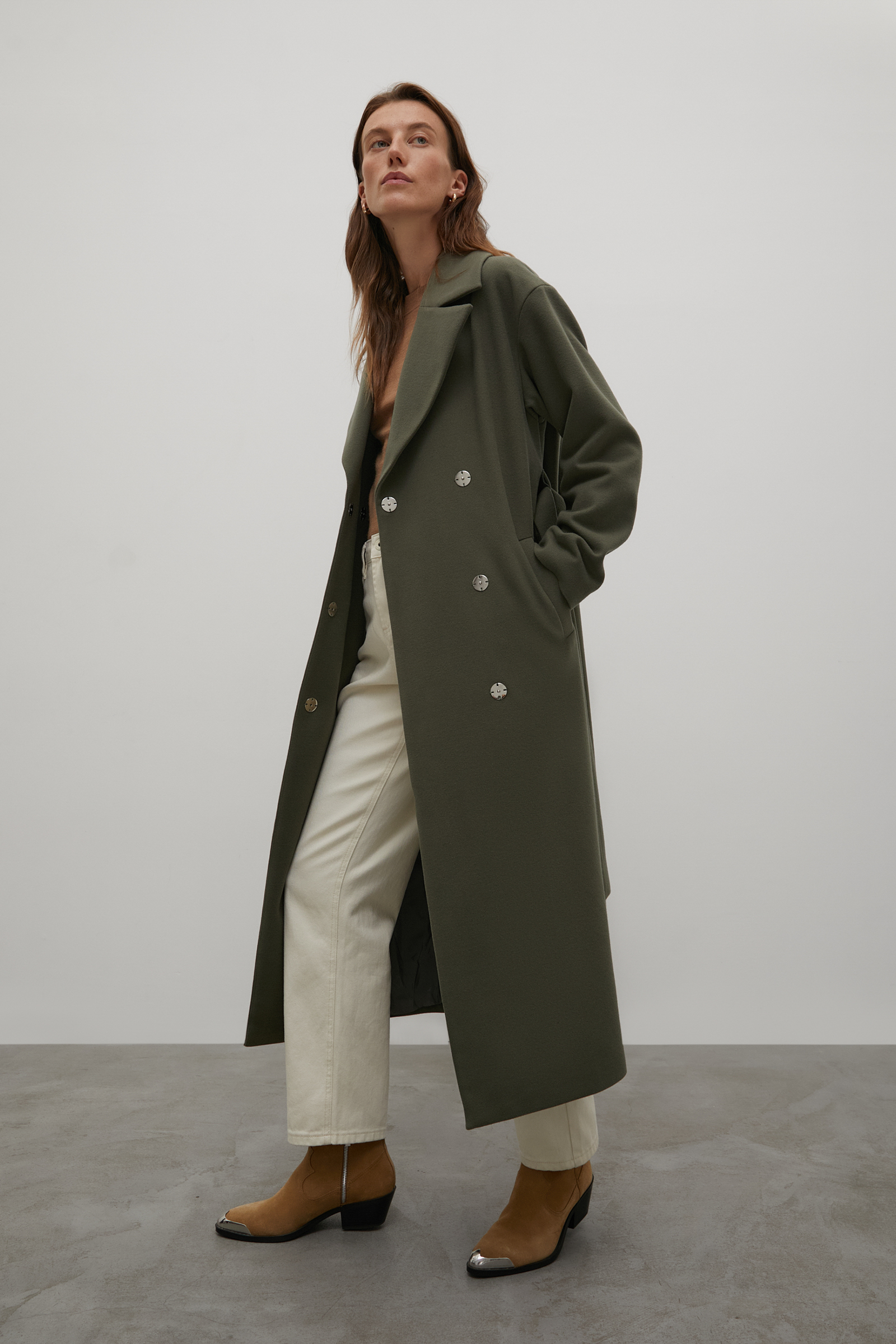 Пальто женское Finn Flare FAC11020R зеленое L