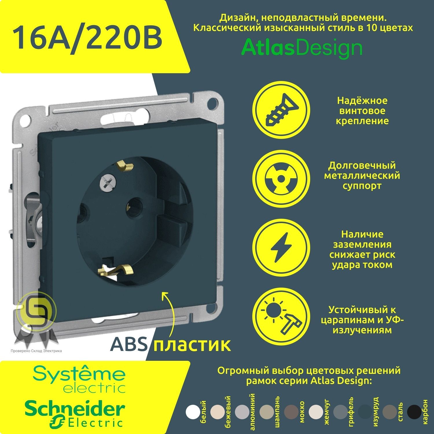 фото Розетка systeme electric atn000843, 4шт