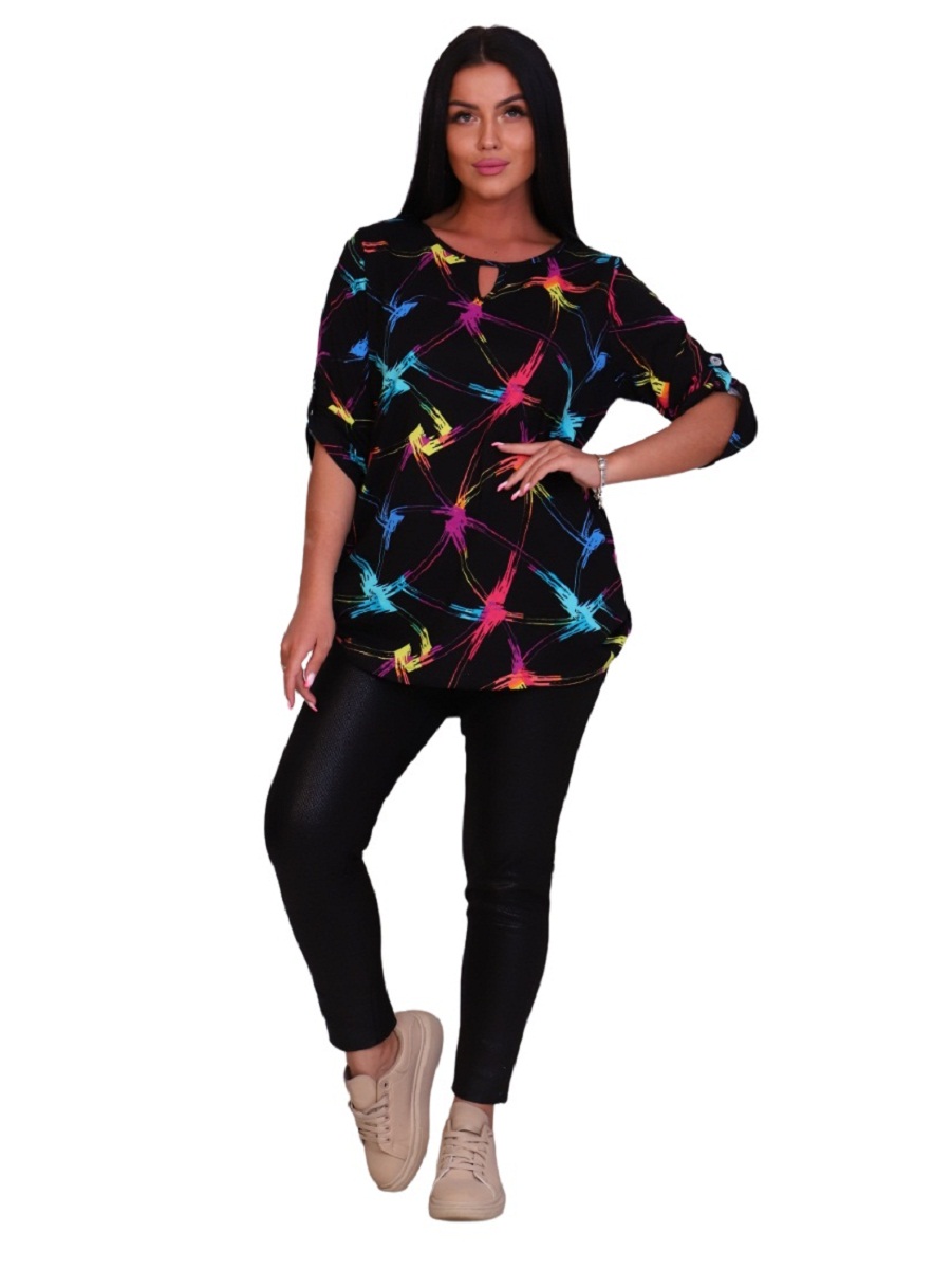 

Блуза женская New Life jersey 102-128 синяя 58 RU, 102-128