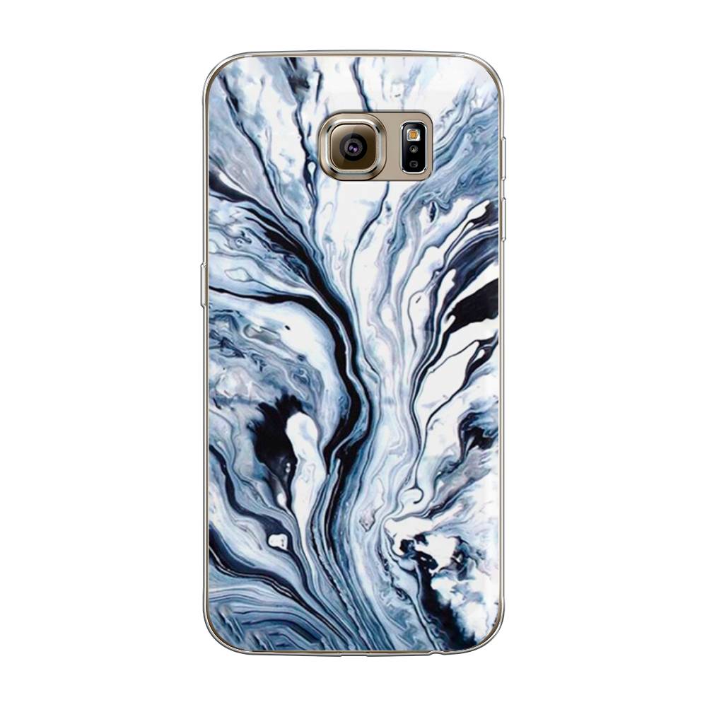 

Чехол Awog на Samsung Galaxy S6 edge "Голубой минерал мрамор", 24450-3