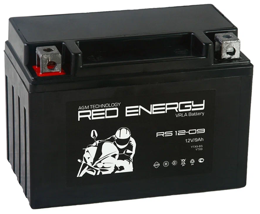 

Мото, Скутер 12В 9 А.ч. Red Energy RS1209 (YTX9BS) (150x87x105) (залитый) AGM Аккумулятор