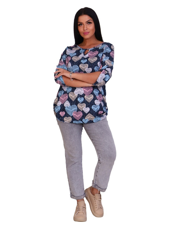 

Блуза женская New Life jersey 102-127 разноцветная 50 RU, 102-127