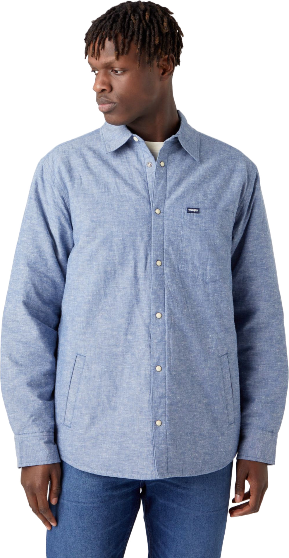 Рубашка мужская Wrangler W5B6TVX4Q синяя M
