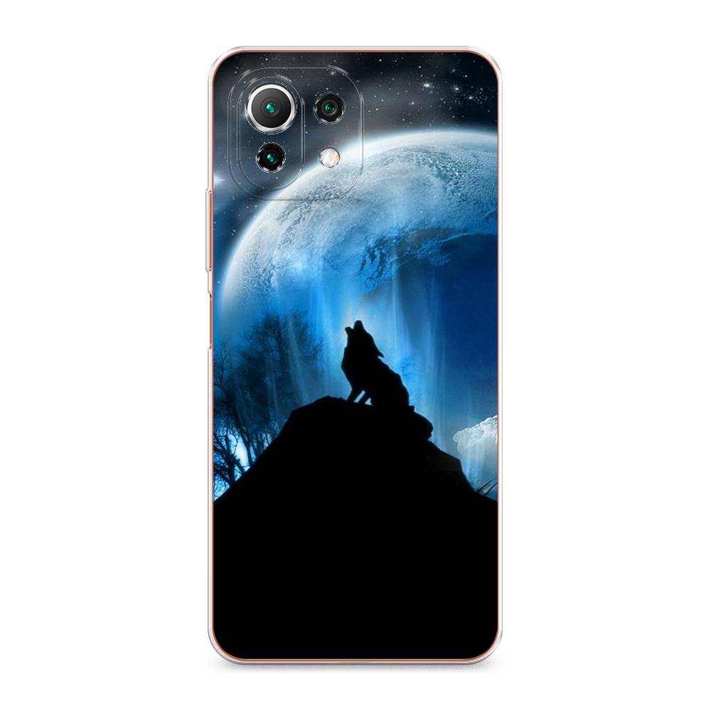 

Чехол на Xiaomi Mi 11 Lite/5G NE "Волк 2", Синий;черный;белый, 310250-1