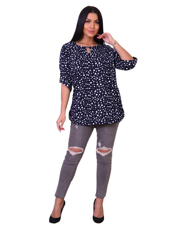 

Блуза женская New Life jersey 102-135 черная 60 RU, 102-135