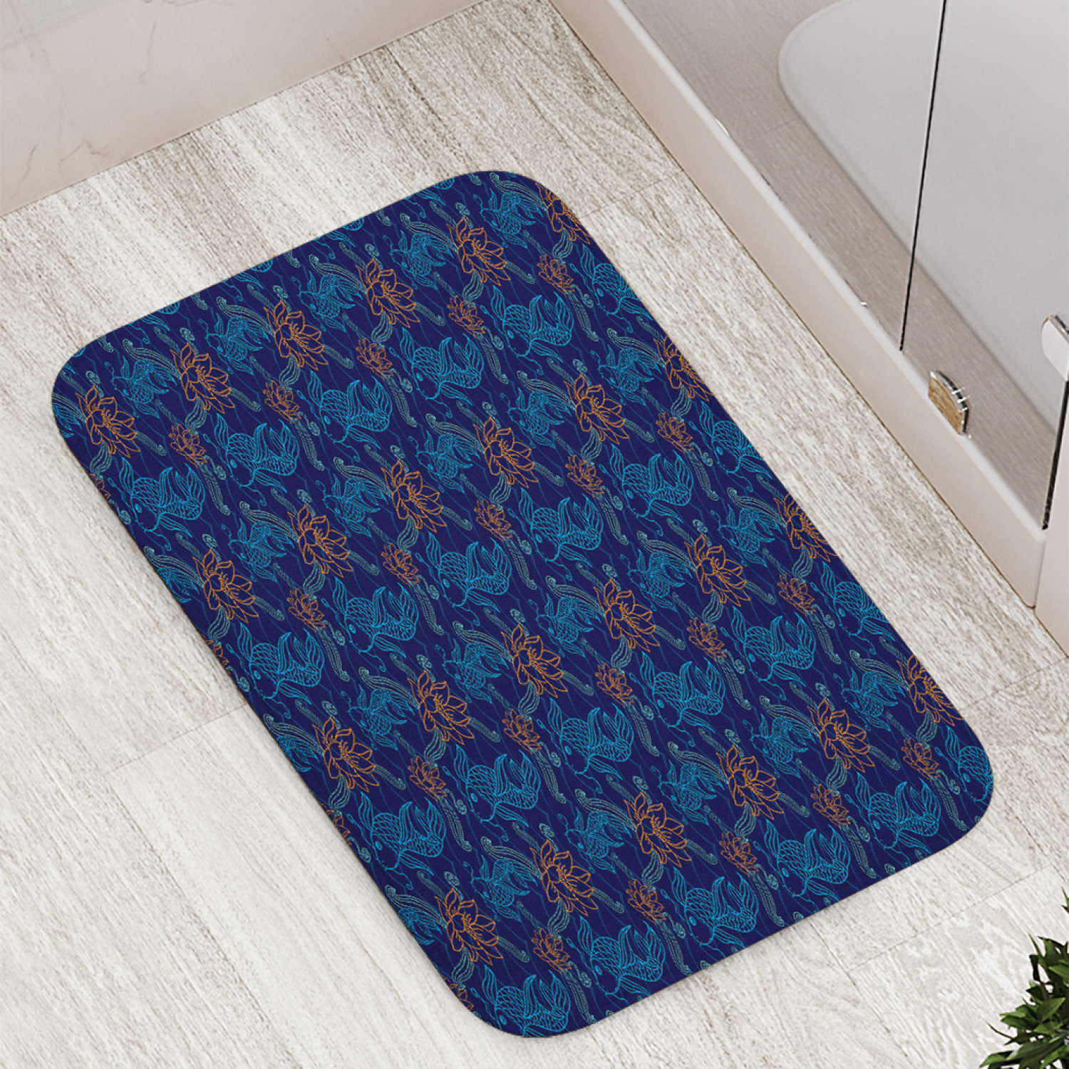 

Коврик противоскользящий JoyArty "Карпики и лилии" для ванной, сауны, бассейна, 77х52 см, Карпики и лилии