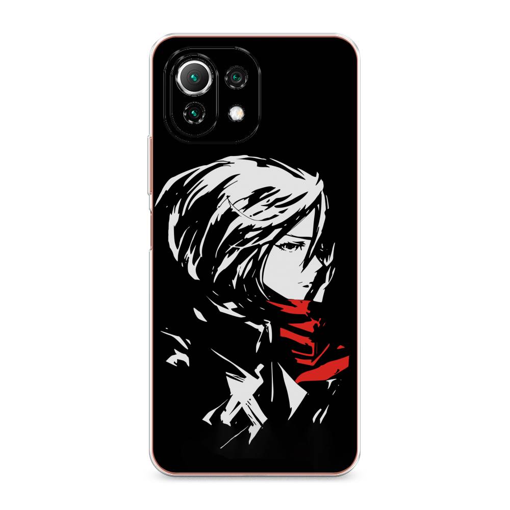 

Чехол для Xiaomi Mi 11 Lite/5G NE "Микаса минимализм", Черный;серый;красный, 310250-4