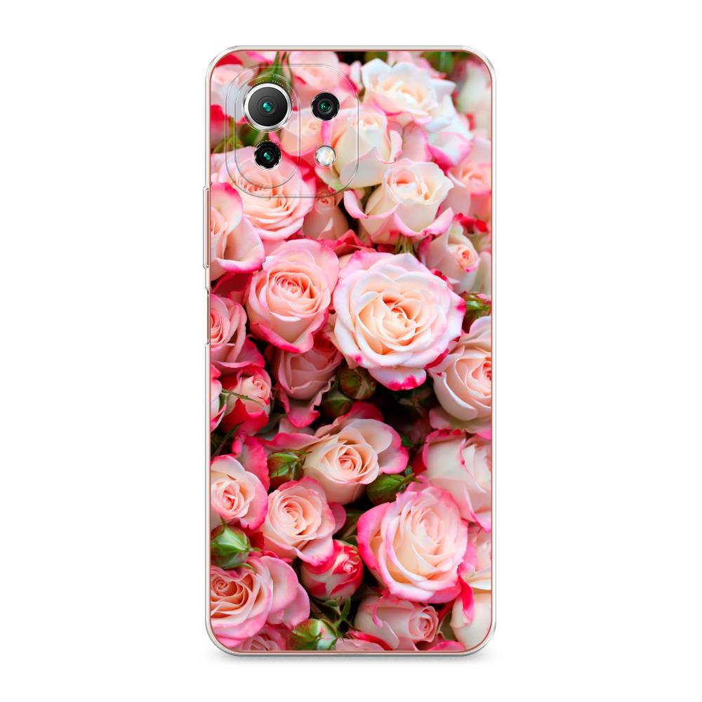 

Чехол на Xiaomi Mi 11 Lite "Много роз", Розовый, 310250-2