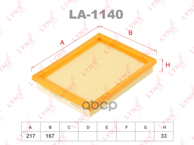 

Фильтр Воздушный Lynxauto La-1140 LYNXauto арт. LA-1140
