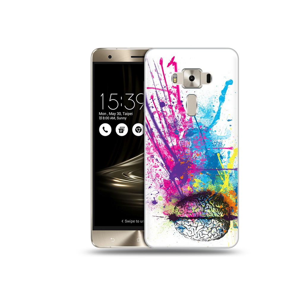 

Чехол MyPads Tocco для Asus ZenFone 3 яркий красочный мозг, Прозрачный, Tocco
