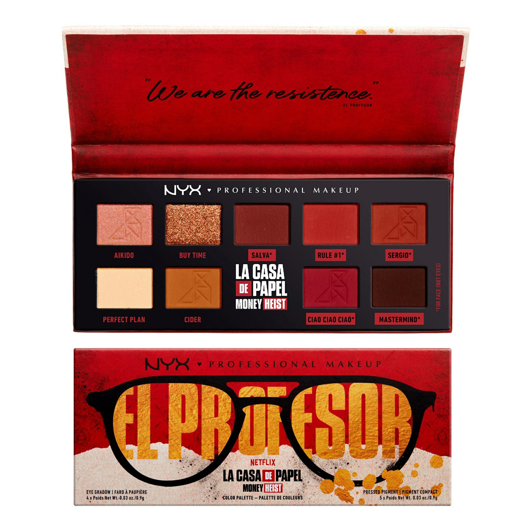 фото Тени для век nyx professional makeup casa de papel palette 9 pan el profesor palette 4,5 г