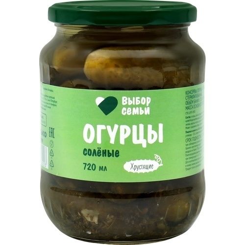 Огурцы Выбор Семьи соленые 720 мл 130₽