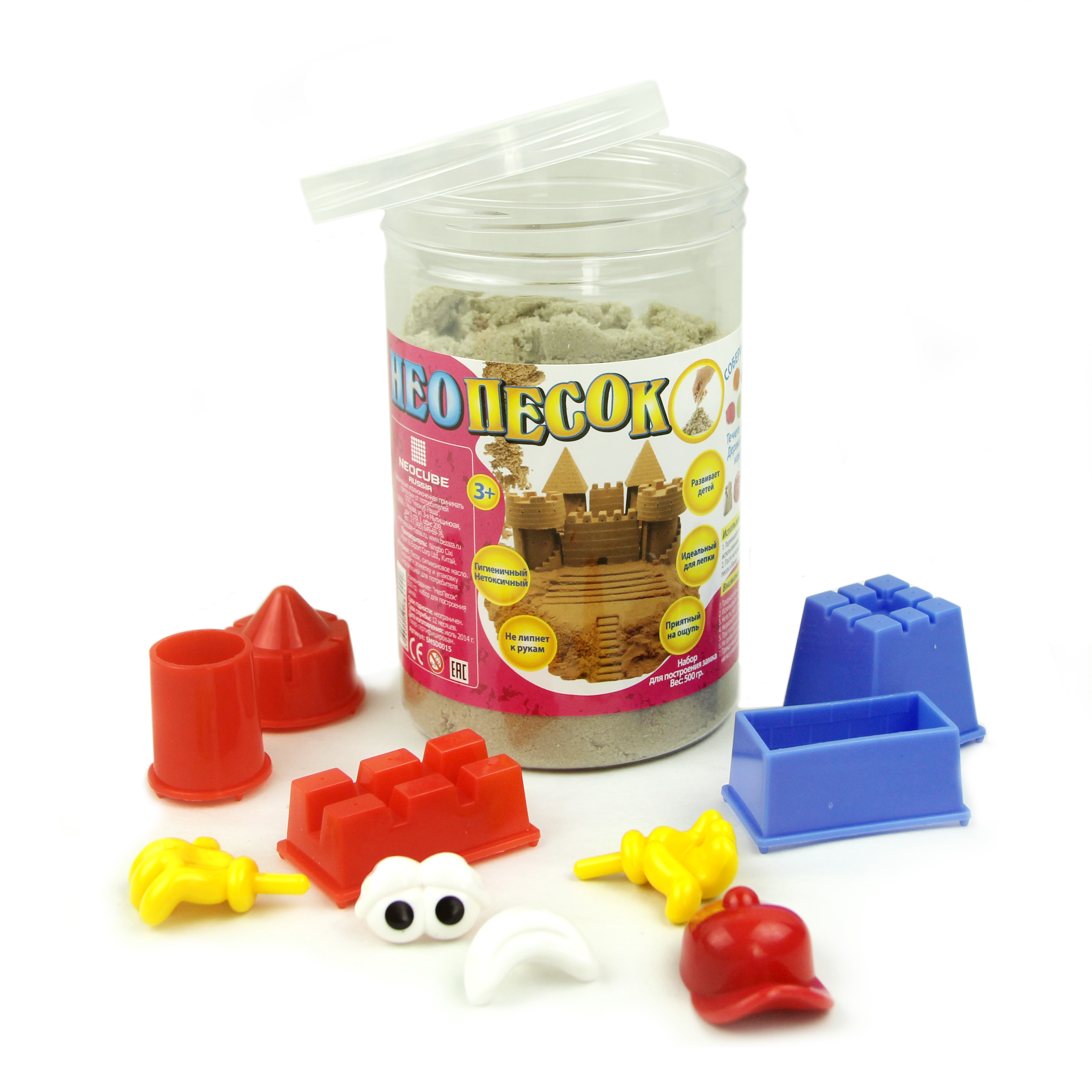 

Кинетический песок набор с формочками для построения замка, 500 гр. CCS000041079