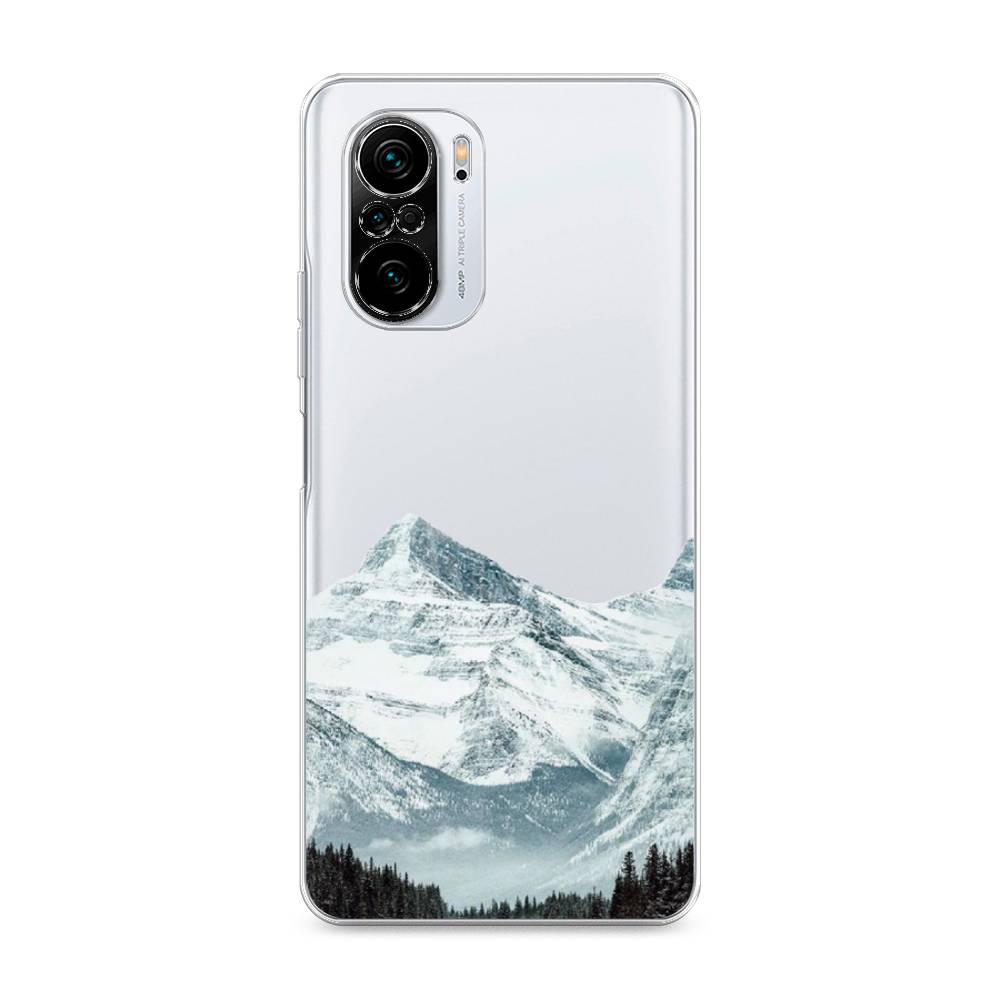 

Чехол на Poco F3/Redmi K40/Mi 11i "Горы арт 1", Белый;зеленый, 310150-2