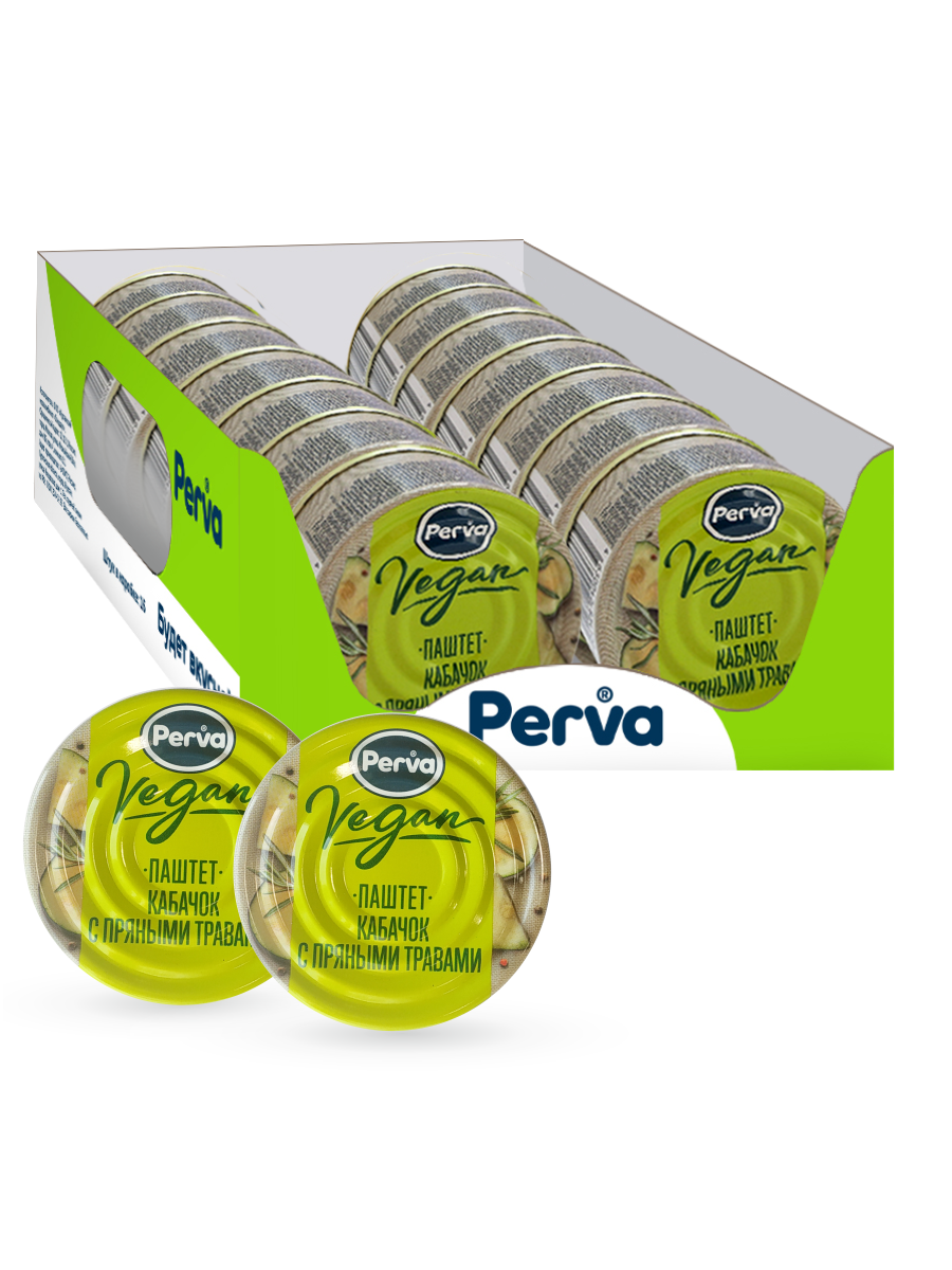 Консервы Perva Vegan паштет из кабачков с пряными травами 100 г х 16 шт