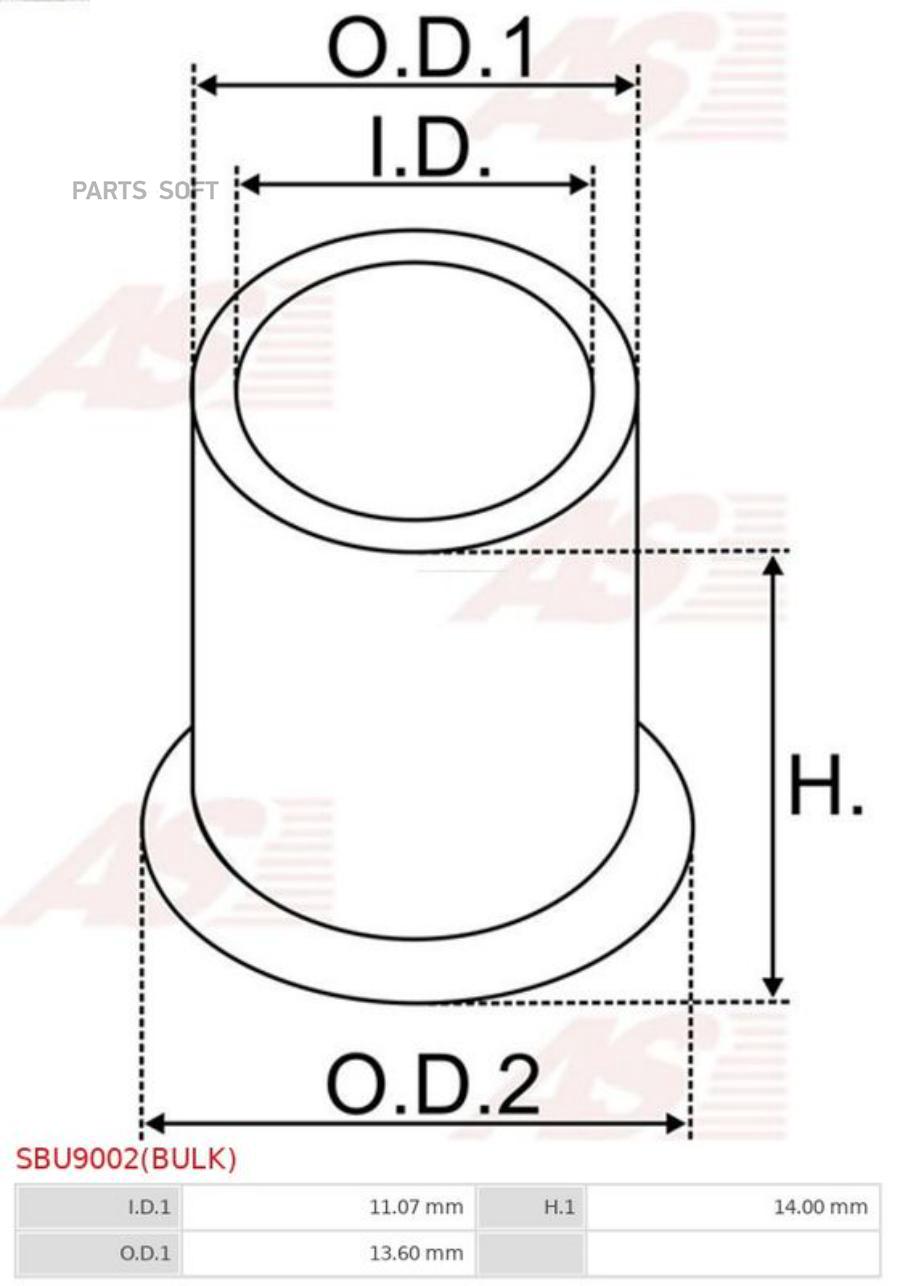 Втулка Стартера 1Шт AS SBU9002BULK 530₽
