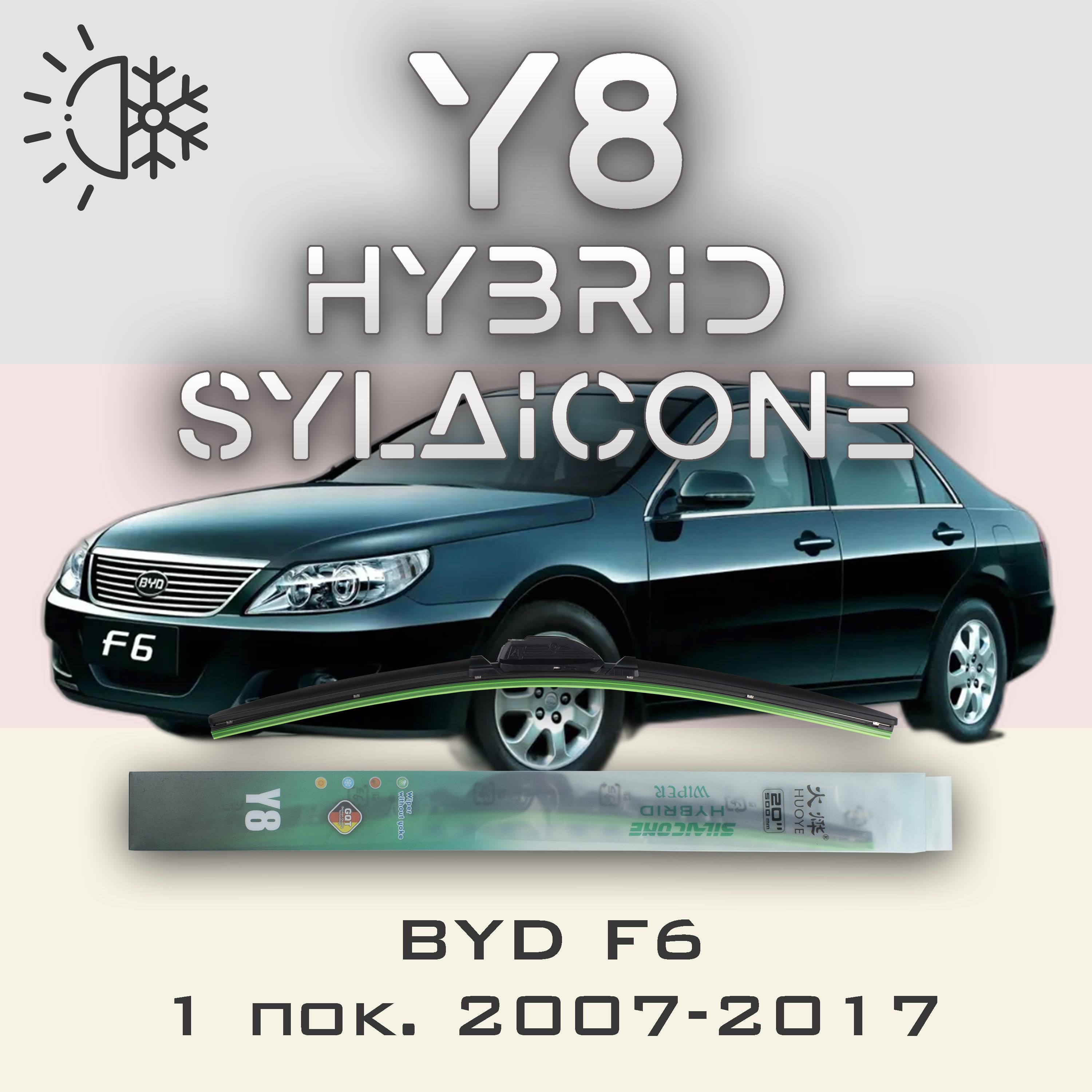 

Комплект щеток стеклоочистителя HUOYE Y8-BYD F6 1 пок. 2007-2017, Y8