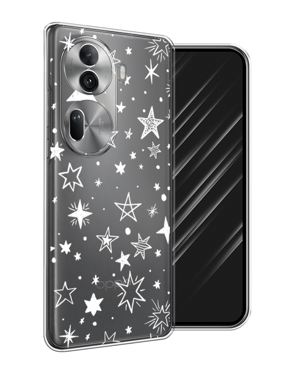 

Чехол Awog на Oppo Reno 11 Pro (Global) "Звездочки графика белая", Прозрачный;белый, 2515950-1