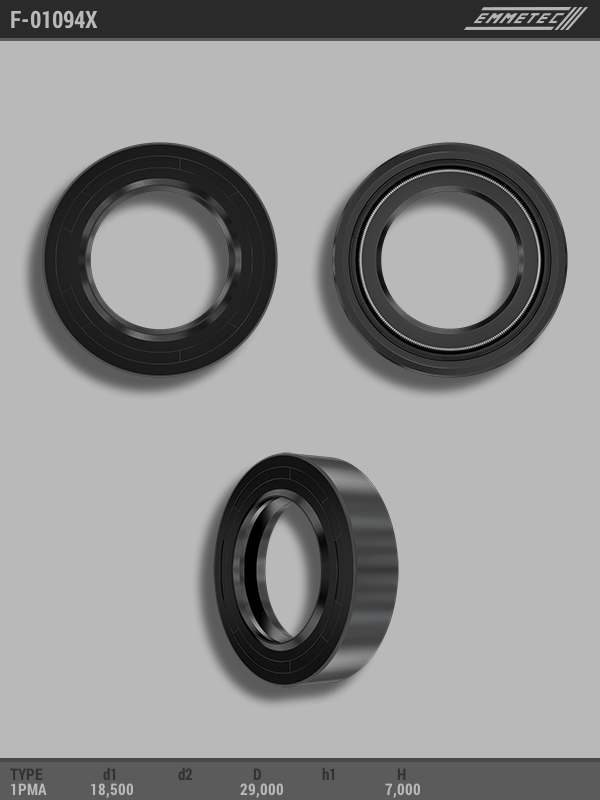 

Сальник рулевой рейки 18.5x29x7 (1PMA) EMMETEC F-01094X