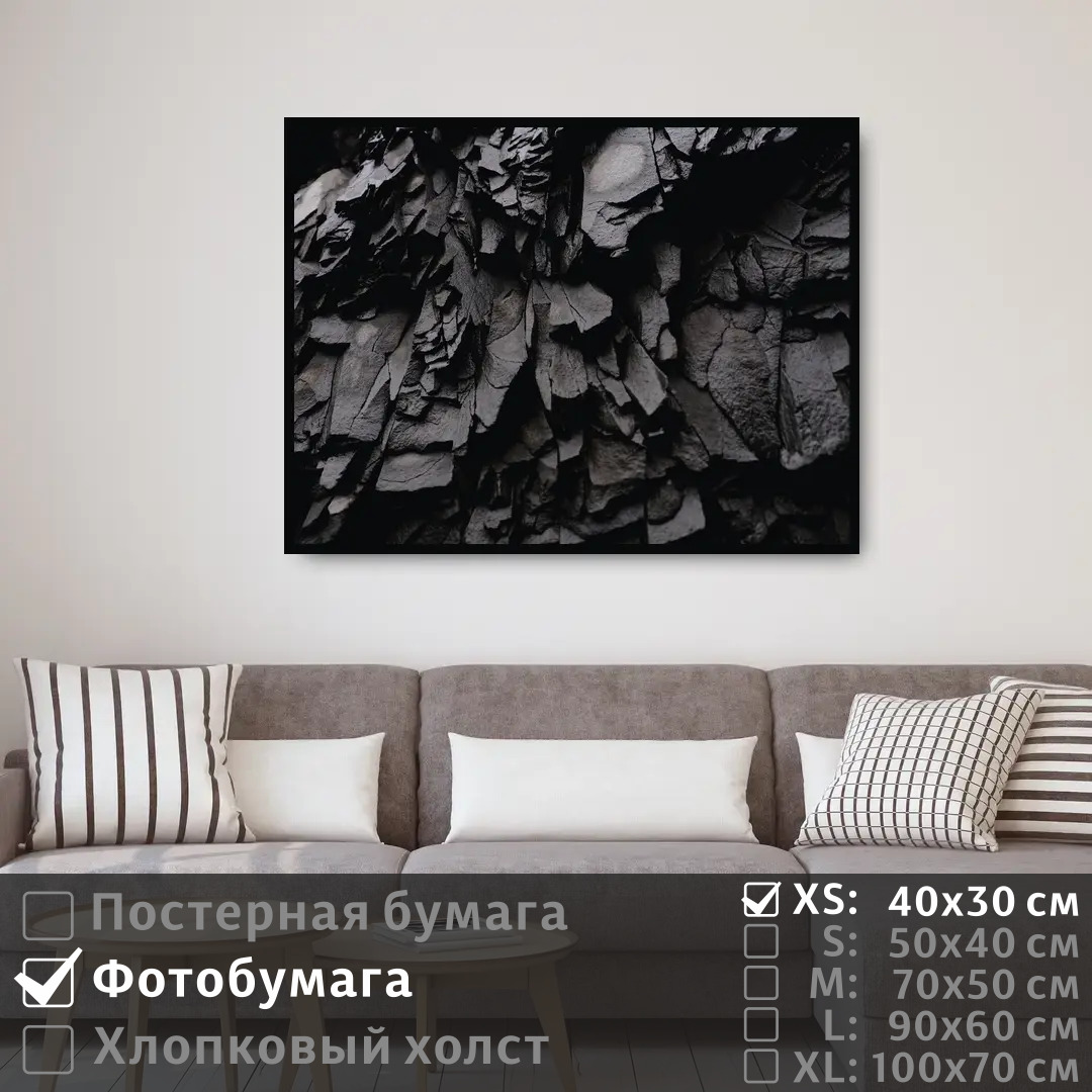 

Постер на фотобумаге ПолиЦентр Текстура уголь 40х30 см, ТекстураУголь