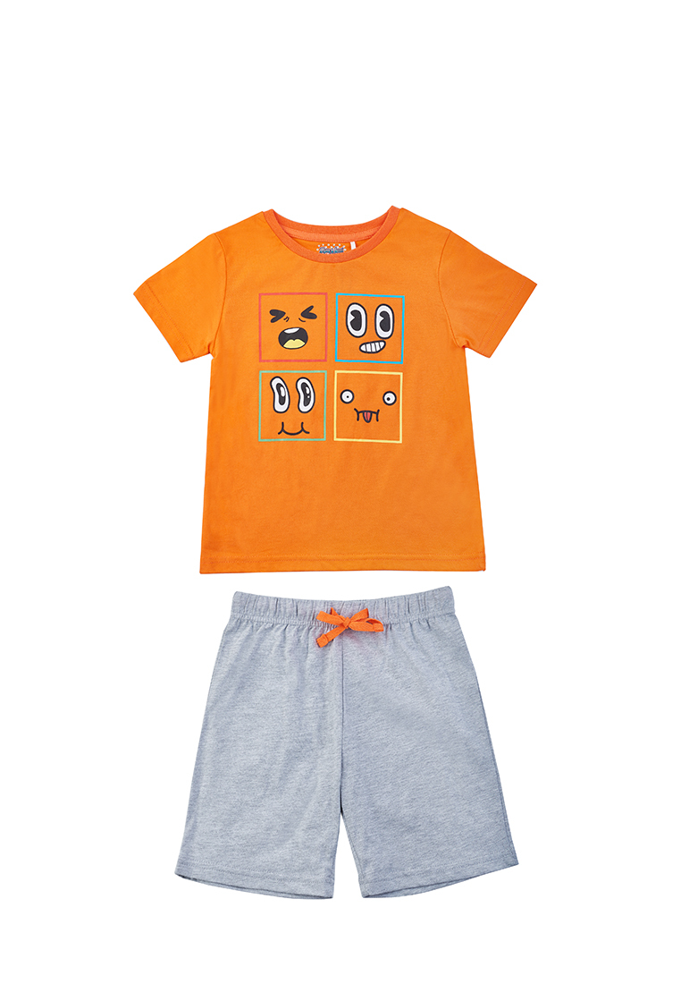 Пижама для мальчика SS23C743 Max&Jessi 209778 цв.оранжевый, серый р.6-7