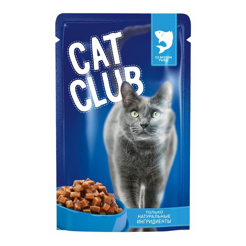 Влажный корм для кошек Cat Club с рыбой, 85 г