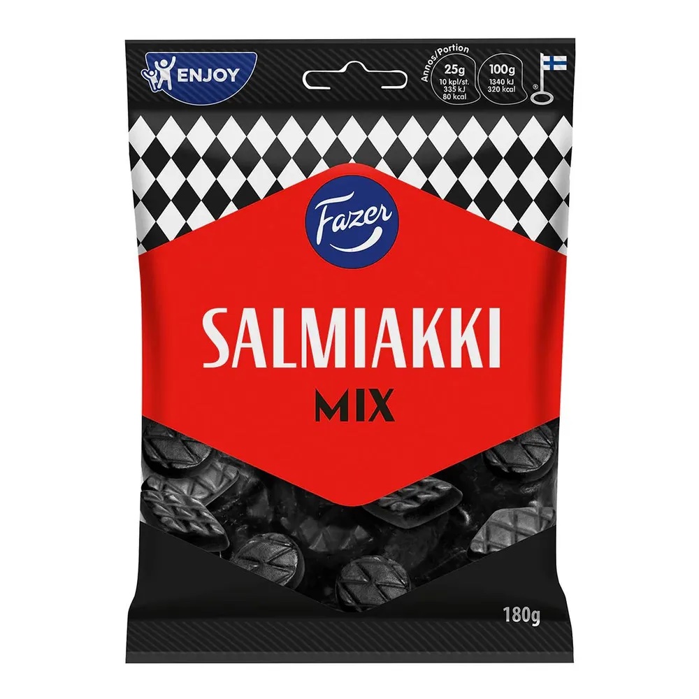 Мармелад лакрица Fazer Salmiakki Mix сальмиакки, 180 г