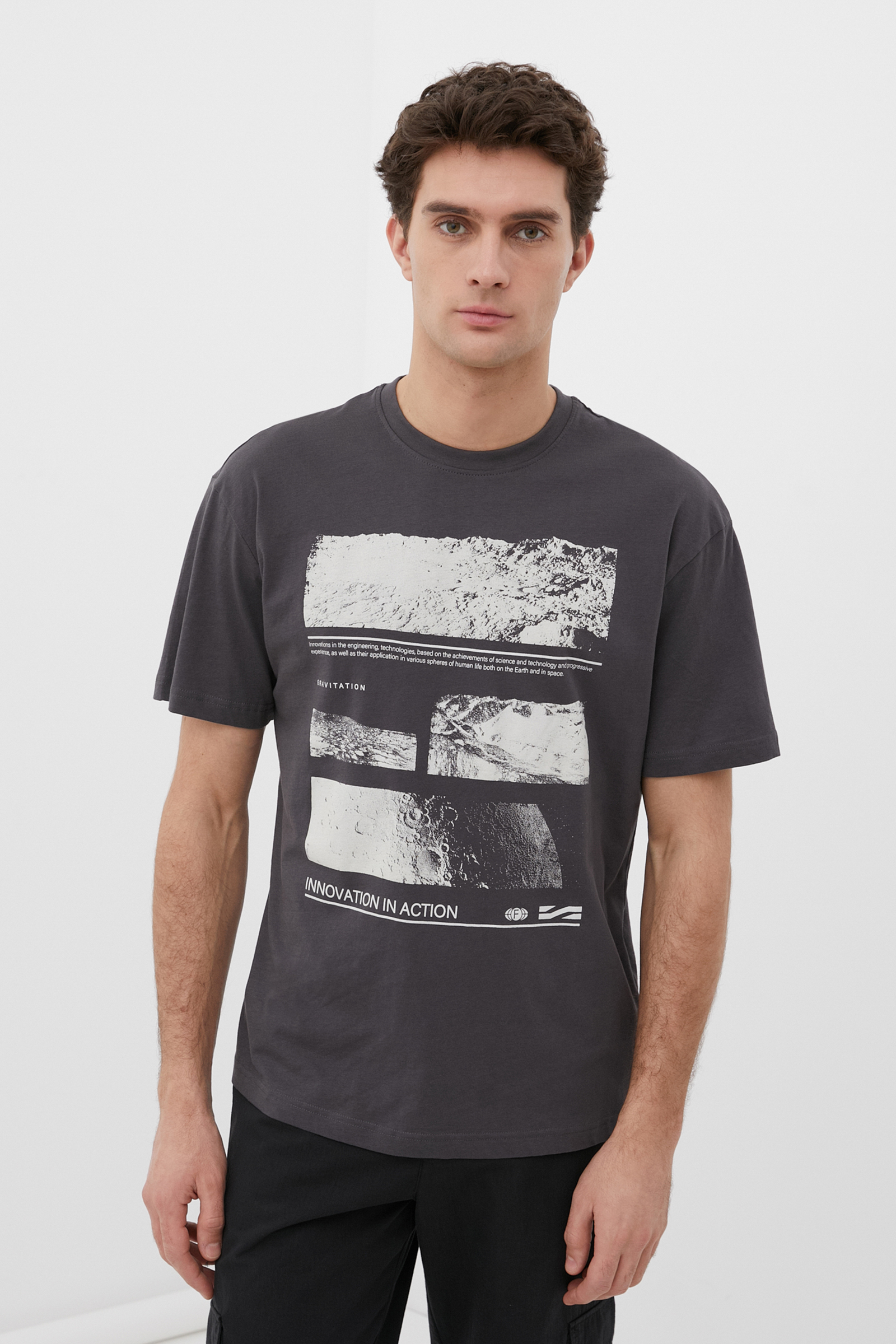 

Футболка мужская Finn Flare FBC21028-4P серая 2XL, FBC21028-4P