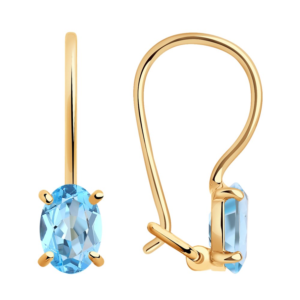 

Серьги женские из золота SOKOLOV 727399, топаз, 727399