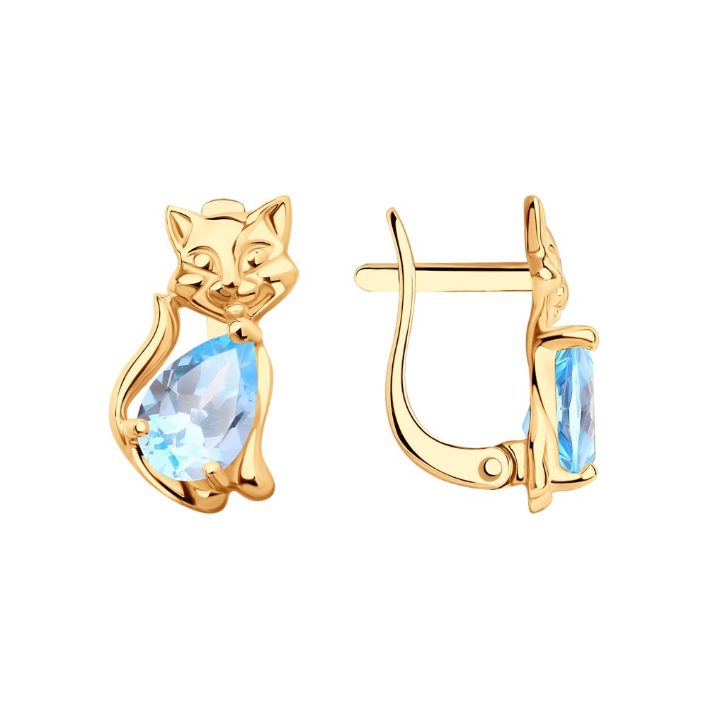 

Серьги женские из золота SOKOLOV 727380, топаз, 727380