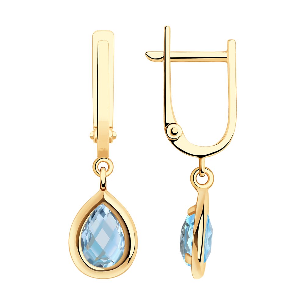 

Серьги женские из золота SOKOLOV 727364, топаз, 727364