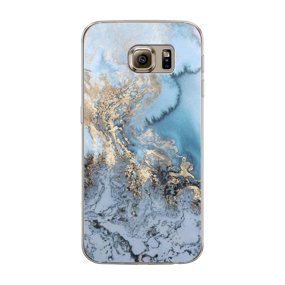 

Чехол Awog на Samsung Galaxy S6 edge "Морозная лавина синяя", Серебристый, 24450-3