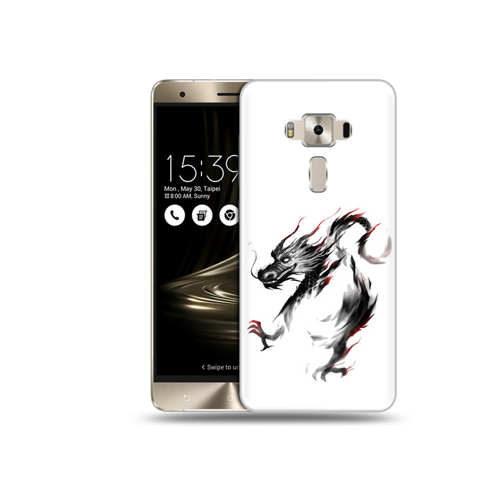 

Чехол MyPads Tocco для Asus ZenFone 3 черный дракон, Прозрачный, Tocco