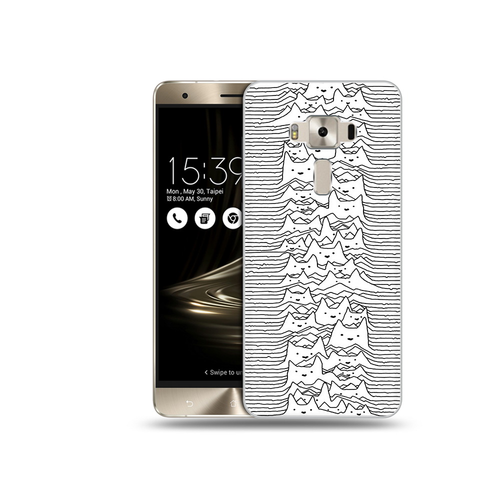 

Чехол MyPads Tocco для Asus ZenFone 3 черно белые коты 3D, Прозрачный, Tocco
