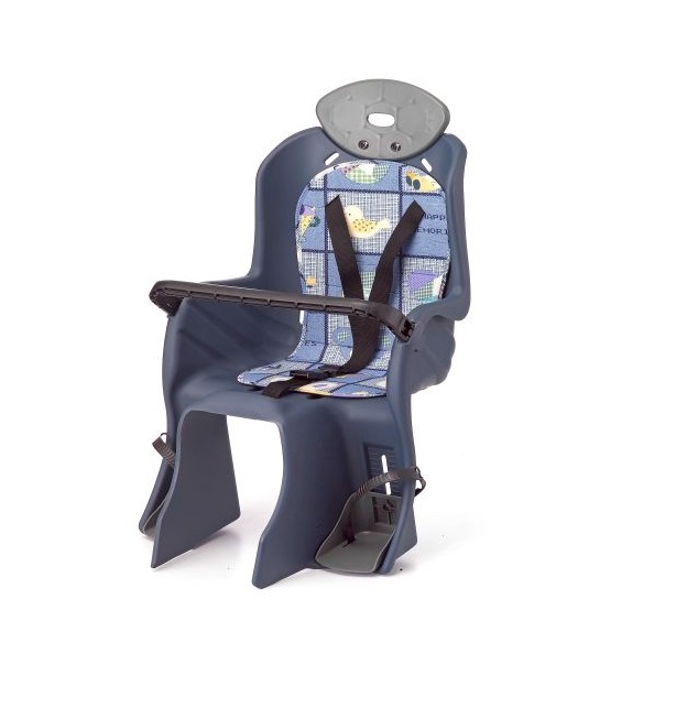 Кресло детское на багажник с поручнем и с подголов, до 22кг 310*670*310мм (8) синее