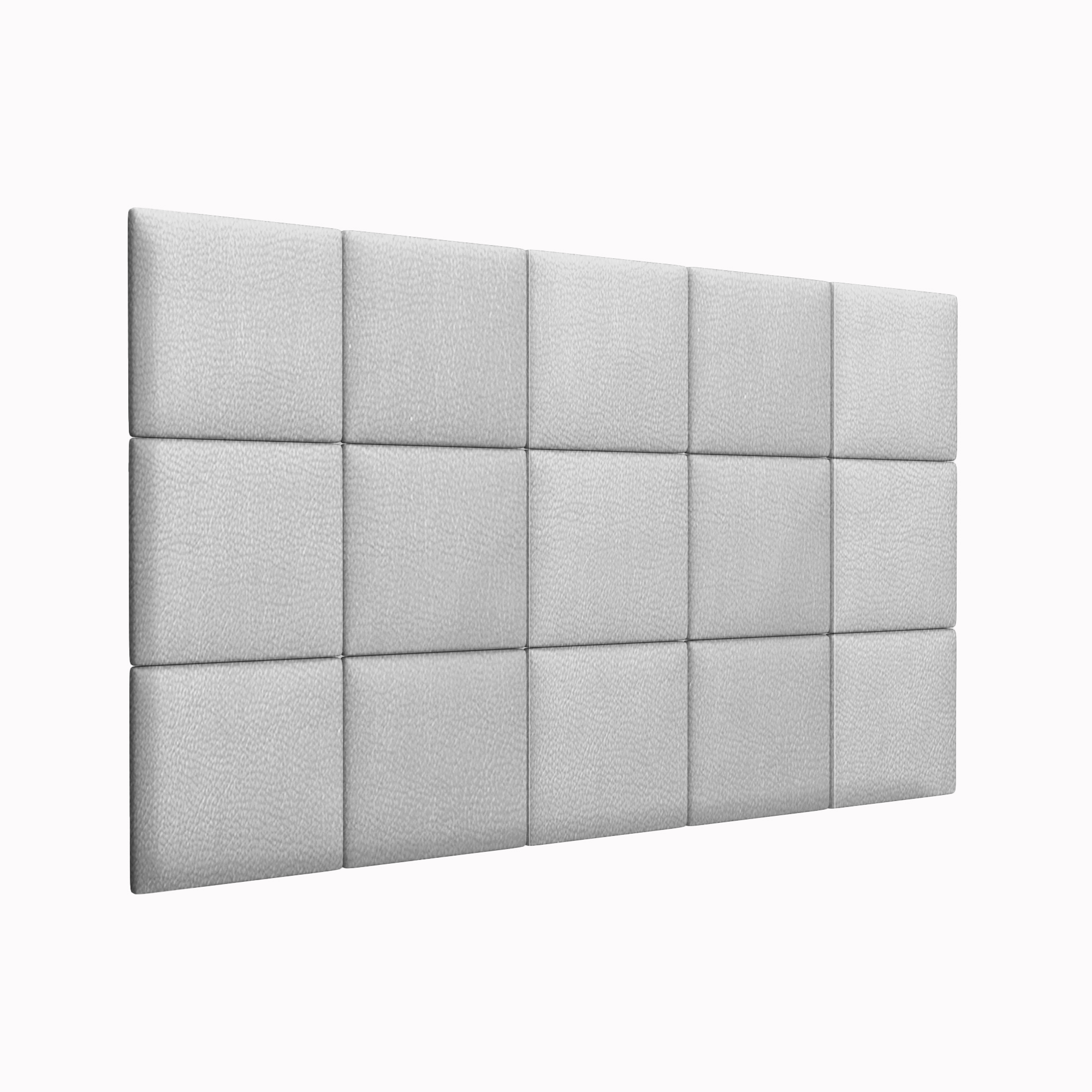 Мягкие стеновые панели Eco Leather Silver 30х30 см 4 шт.