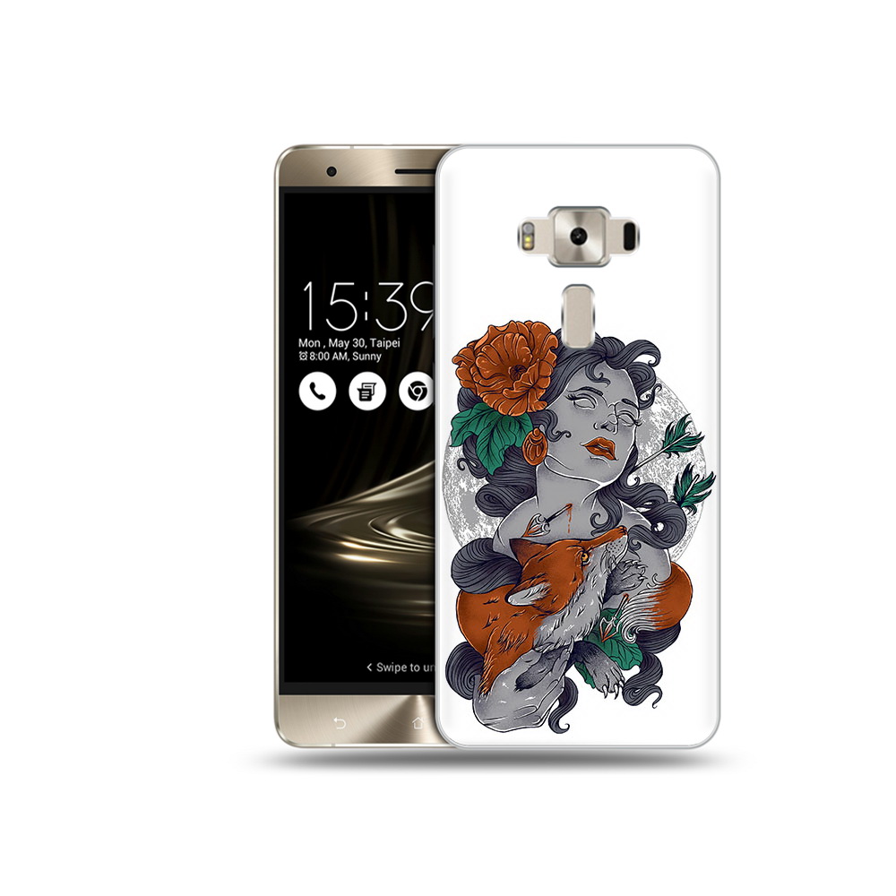 

Чехол MyPads Tocco для Asus ZenFone 3 темная девушка с лисой, Прозрачный, Tocco